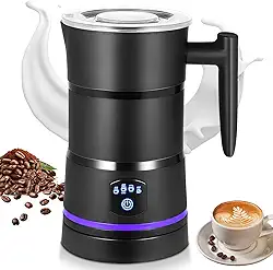 Espumador de Leite Elétrico, 110V, Espumador de Leite, com 4 Funções e Tampa Anti Vazamentos,Capacidade de 600ml