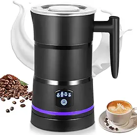 Espumador de Leite Elétrico, 110V, Espumador de Leite, com 4 Funções e Tampa Anti Vazamentos,Capacidade de 600ml