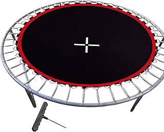 Trampoline Replacement Mat, Waterproof Jumping Mat, 6 Feet Safety Spring Pad, Easy Installation, Secure Fit, Perfect for Kids Outdoor Play, Color Black & Red
