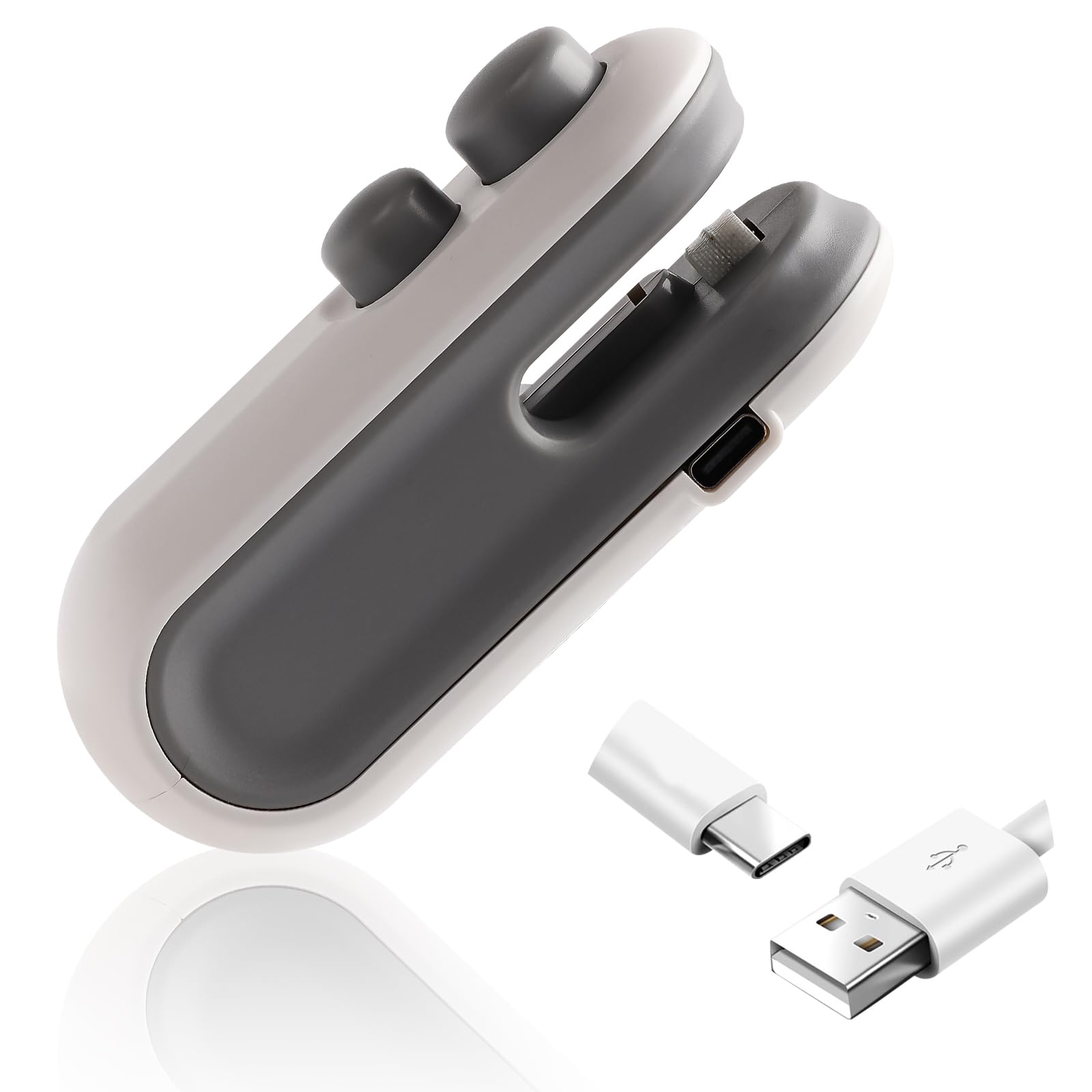 Mini Bag Sealer, 2 in 1 Bag Sealer And Cutter Magnet Rechargeable Sealing Machine Portable Handheld Heat Vacuum Sealer Mini Bag Resealer for Plastic Bags Food Storage Bags (White)-image-26