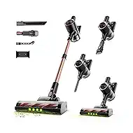 Cordless Stick Vacuum Cleaner - Rechargeable,40Kpa Powerful Suction Vacuum for Home,45Mins Runtime,Detachable Battery,Anti-Tangle, 8 in 1 Lightweight Vacuum for Pet Hair Carpet Hardwood,Gold