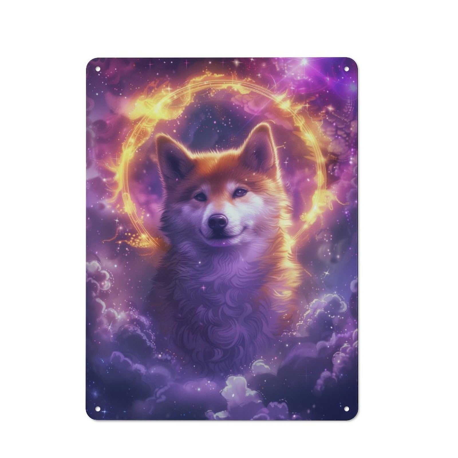 Junmoney Shiba On Fire 40X30cm Vintage Metal Plaque With For Garage Or Workshop, A Christmas Gift For People Styling Garage And Workshop