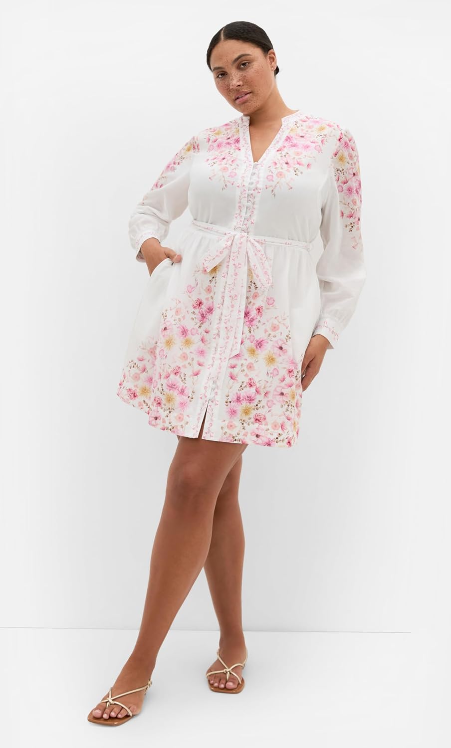 City Chic Plus Size Dress - Elia Pink Patrice Print Mini