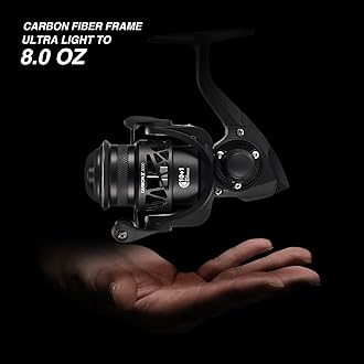 Piscifun Carbon X Spinning Reels, Light to 5.1oz, Carbon Frame and Rotor, 33LBs Max Drag, 10+1 Shielded BB, 5.2:1/6.2:1 High Speed Gear Ratio, Smooth Powerful Saltwater Freshwater Spinning Reel