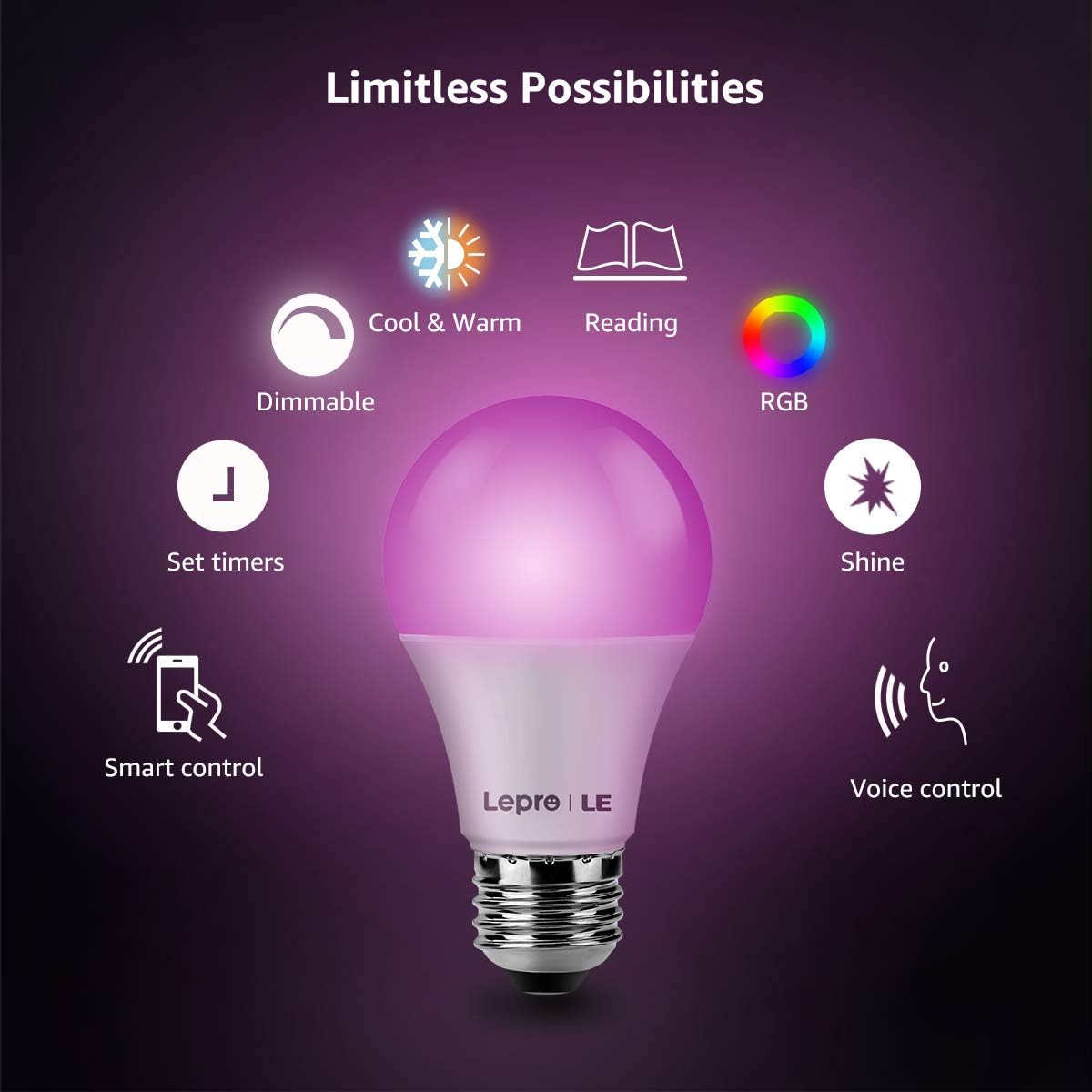 Grеаtеѕt Prоduсt Smart WiFi Light Bulbs, LED Color Changing Lights, Works with Alexa & Google Assistant, RGBW 2700K-6500K, 60 Watt Equivalent, Dimmable with App, A19 E26, No Hub Required, 2.4GHz WiFi Only, Pack of 2 Tесh Dеаlѕ 🔥 Smart WiFi Light Bulbs, LED Color Changing Lights, Works with Alexa & Google Assistant, RGBW 2700K-6500K, 60 Watt Equivalent, Dimmable with App, A19 E26, No Hub Required, 2.4GHz WiFi Only, Pack of 2
