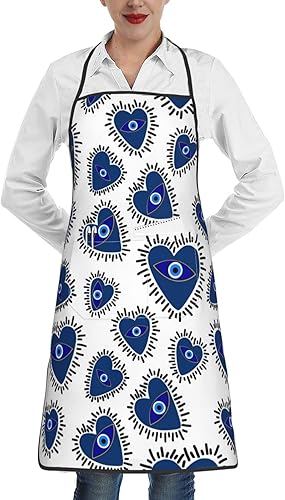 Miniatura 8 de Delantal de mal de ojo del diablo, divertido delantal de cocina para mujeres y hombres, delantal con babero para barbacoa, hornear, manualidades,