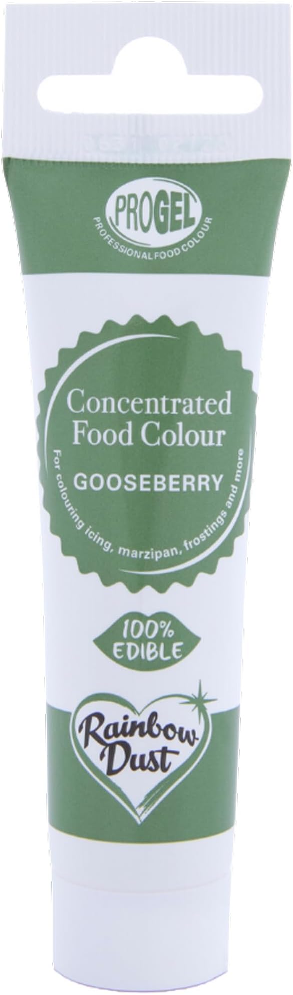 Rainbow Dust ProGel® Concentrated Food Colour, Gooseberry Colouring Gel For Baking and Cake Decorating, 25g Tube
