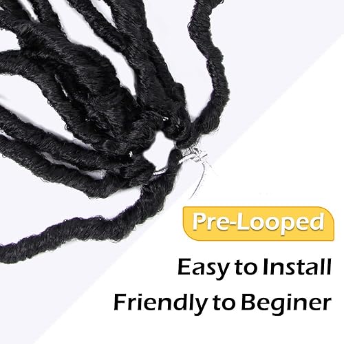 Miniatura 3 de WUDAS Cabello de rastas suaves de 10 pulgadas, 6 paquetes de cabello corto negro sintético de ganchillo preenlazado, cabello de ganchillo natural, 1B