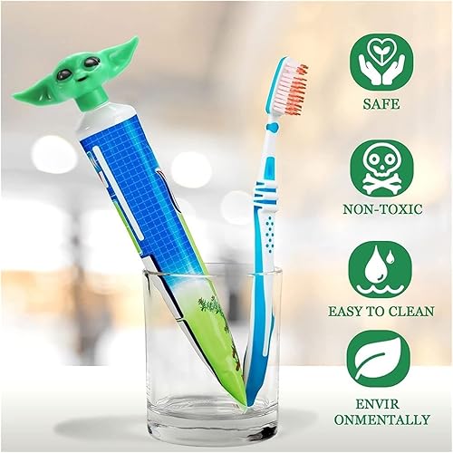 Miniatura 5 de 2023 - Gorro de pasta de dientes para bebé, dispensador de pasta de dientes Yoda, dispensador de pasta de dientes para bebés y adultos, exprimidor