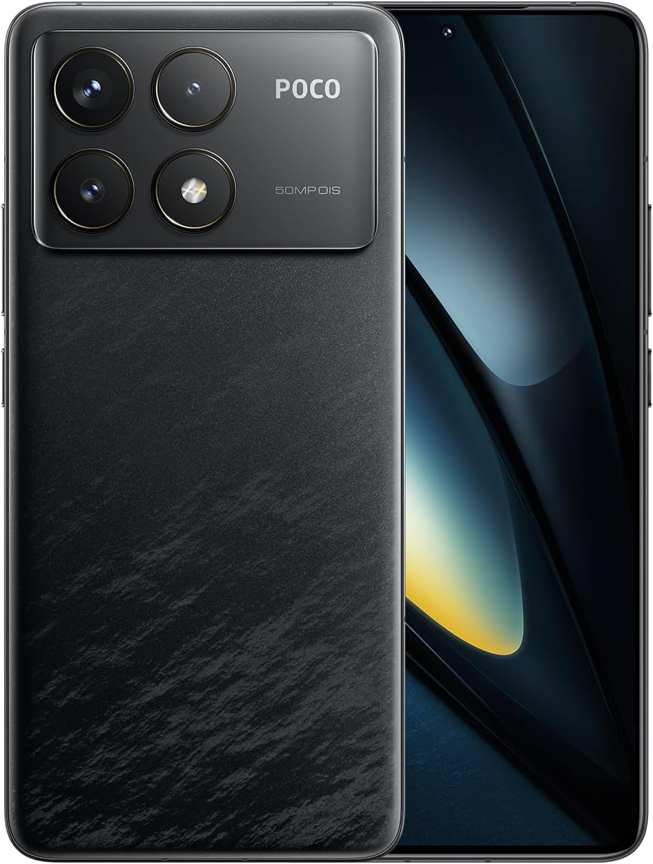 Xiaomi POCO F6 Pro smartphone, front and back view