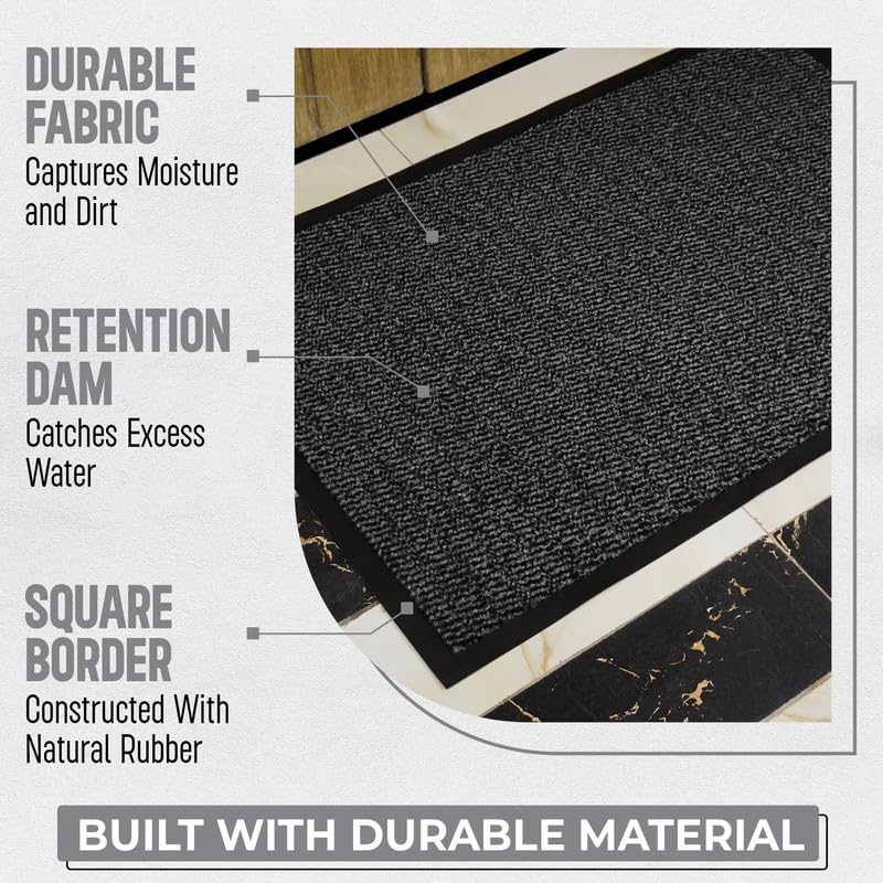 TrendMakers Door Mat Indoor & Outdoor Non-Slip Rubber Backed door mats indoor Super Absorbent Washable Dirt Trapper doormats - Image 2