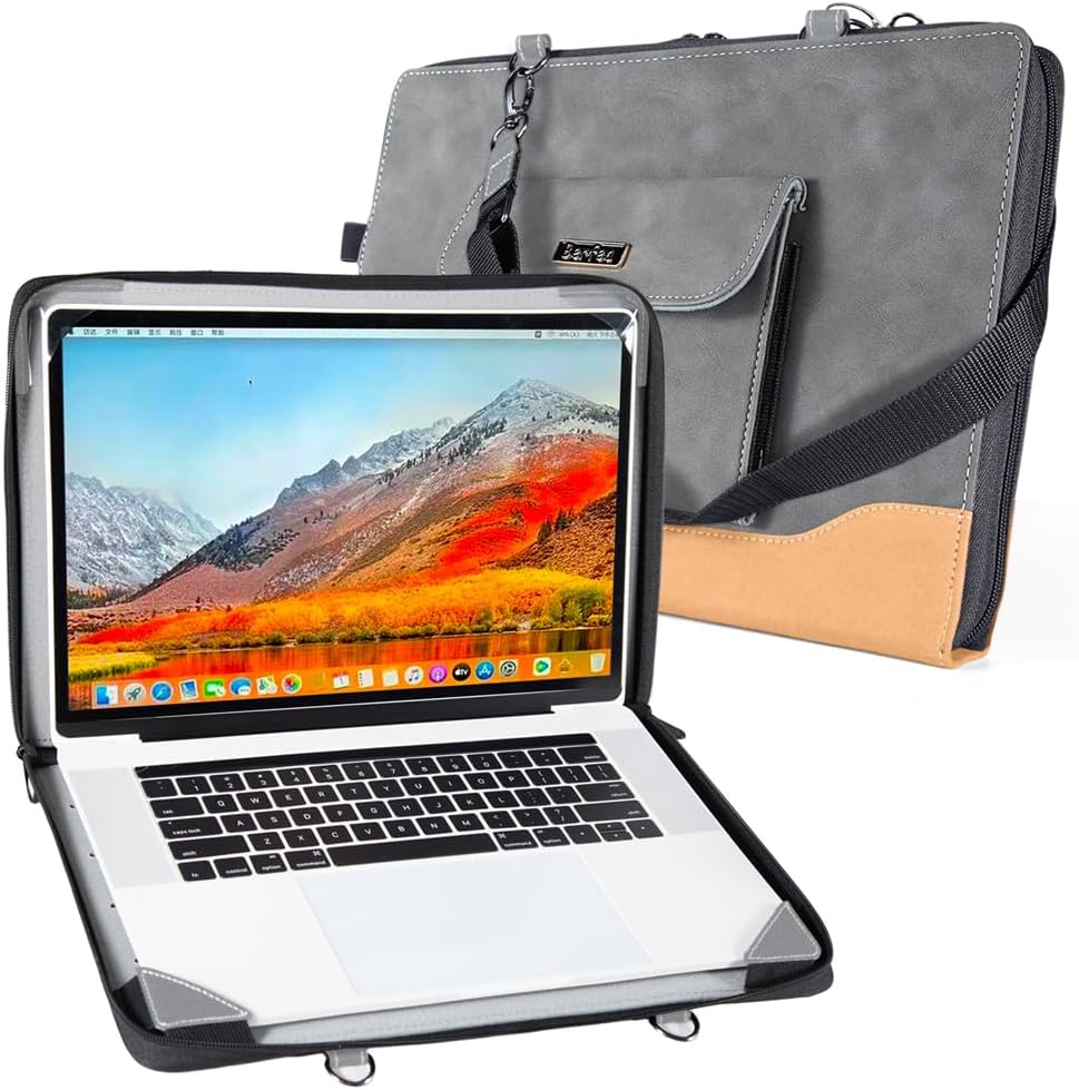 Protective Case Cover for Dell 16 Laptop DC16256 DC16251 DC16250, 16 Plus Laptop DB16250 DB16255 DB06250 16" Notebook PC Carry Case Sleeve with Bracket, Zipper, Shoulder Straps