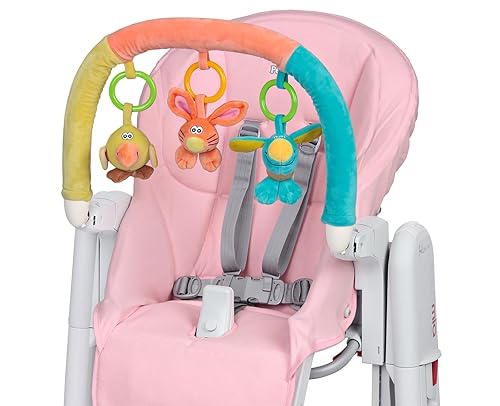 Peg Perego Tatamia Kit-High Chair Accessory-Soft Seat Cover &amp; Play Bar-Rosa (Light Pink)