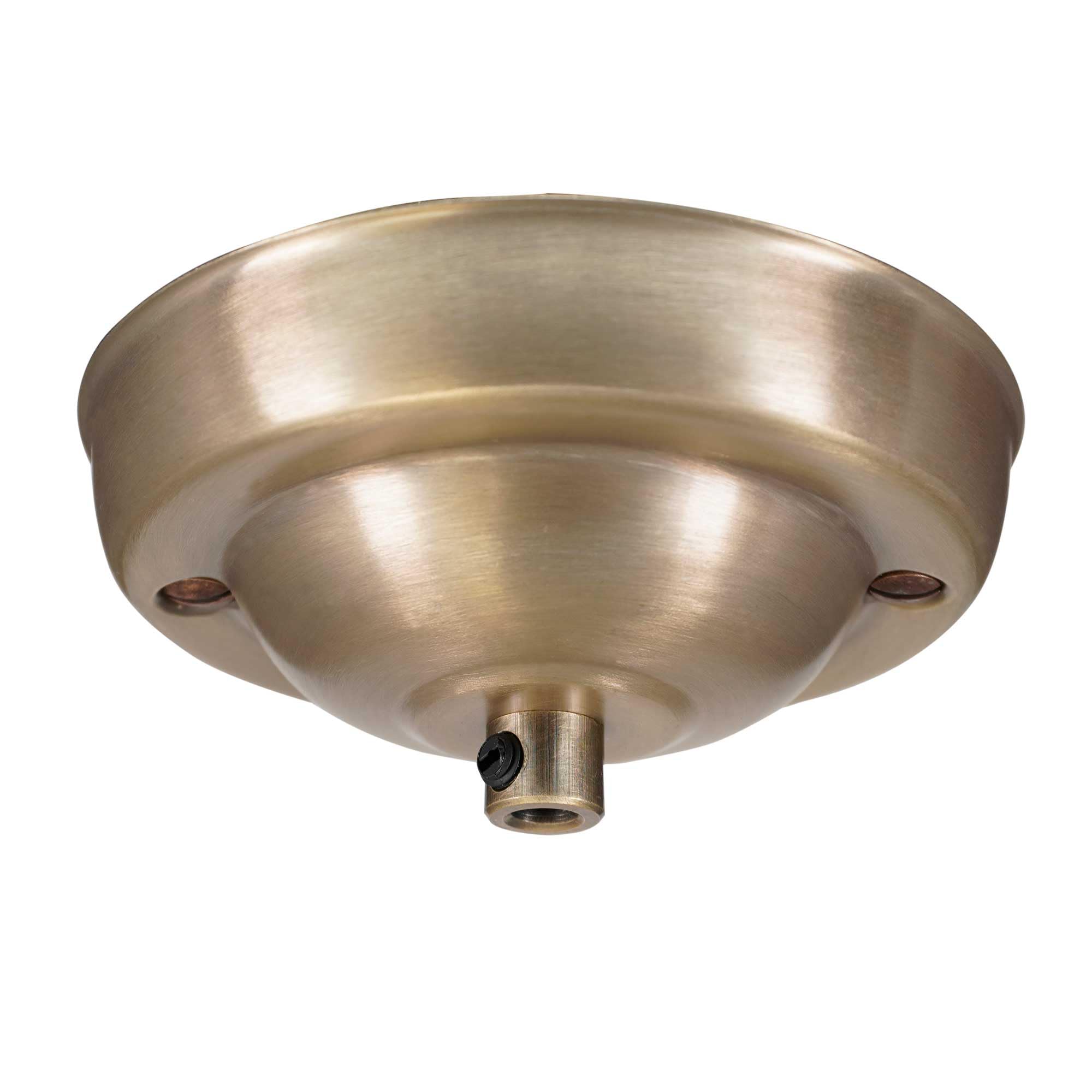 Elektek Antique Brass 108Mm Diameter Ceiling Rose With Cord Grip Metallic Finishes Powder Coated Colours For Pendant Light Fittings