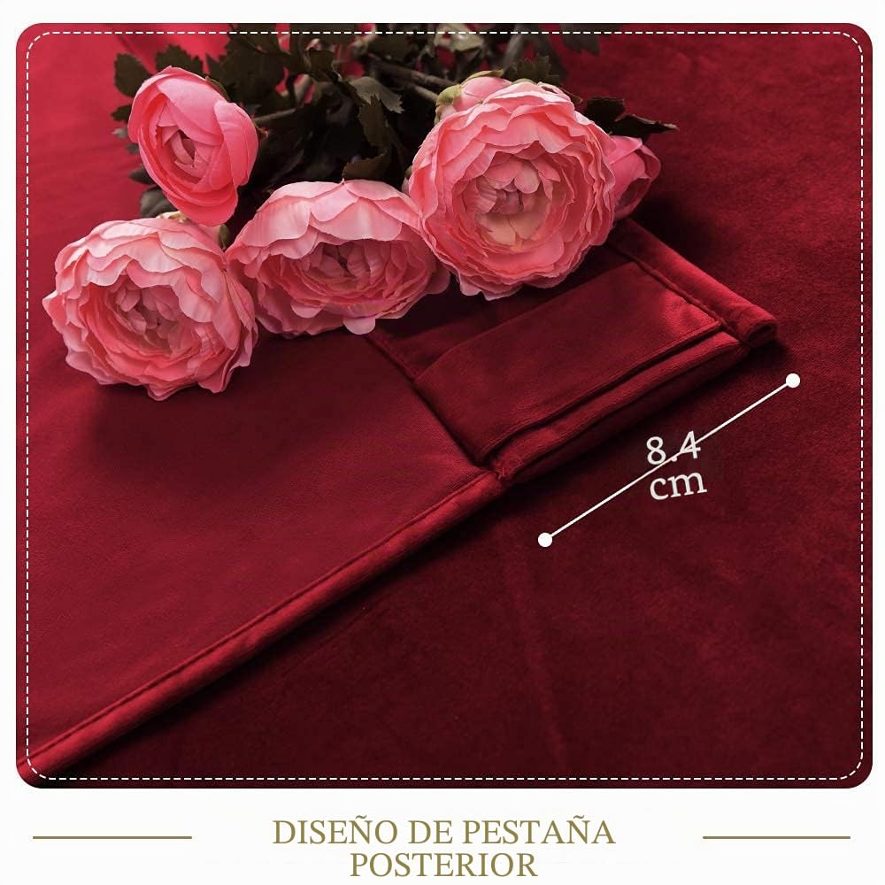 StangH Cortinas Rojas para oscurecer la habitación, Cortinas de Terciopelo Extra Anchas de 120 Pulgadas de Largo para decoración de Ventanas de exhibición, Cortinas de telón de Fondo de Vacaciones