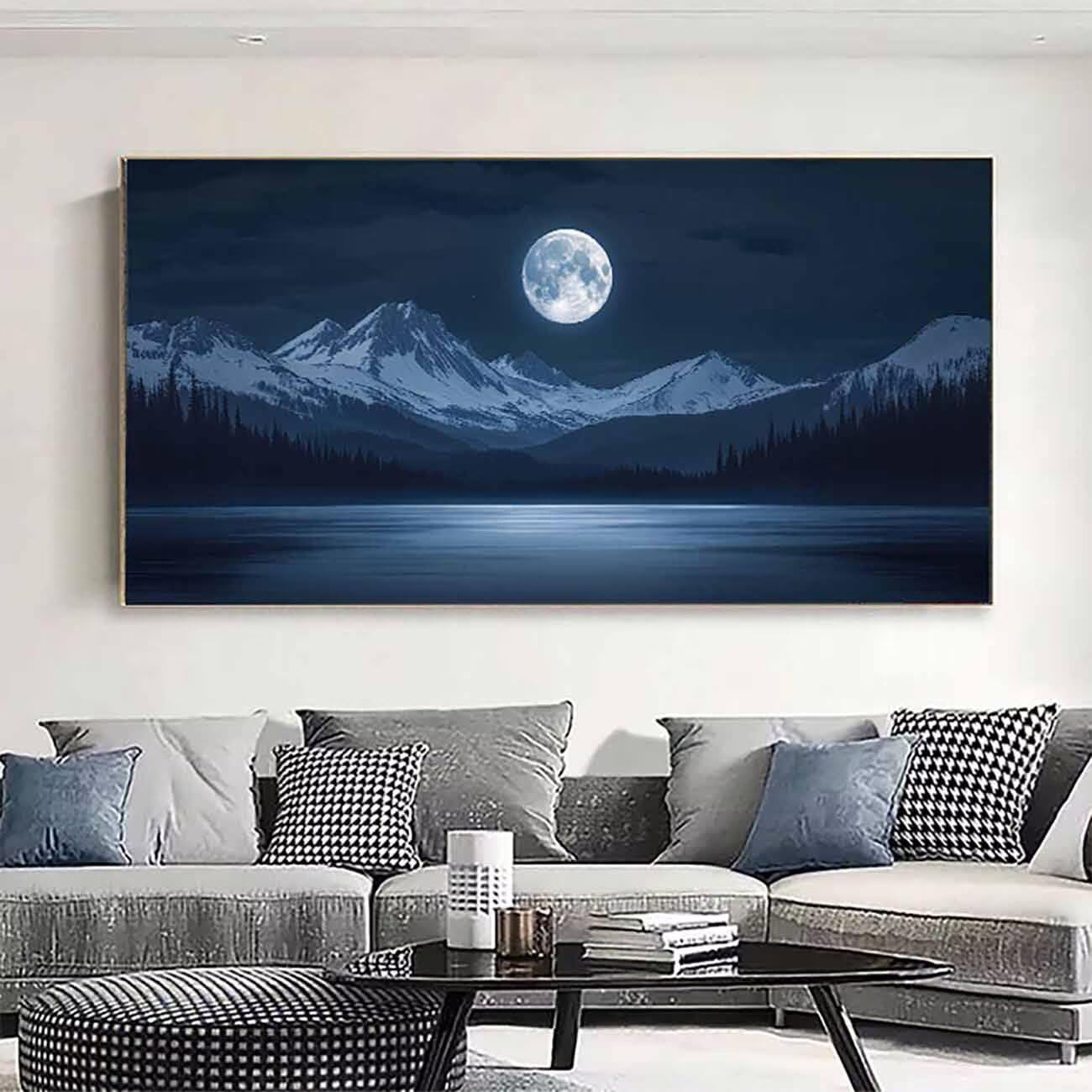 Snow Mountain diamentowe zestawy artystyczne dla dorosłych, malarstwo diamentowe, księżyc, kryształ, zestawy artystyczne, dla dorosłych, dzieci, DIY, 5D, kwadratowe, pełne wiercenie, klejnot, kropki