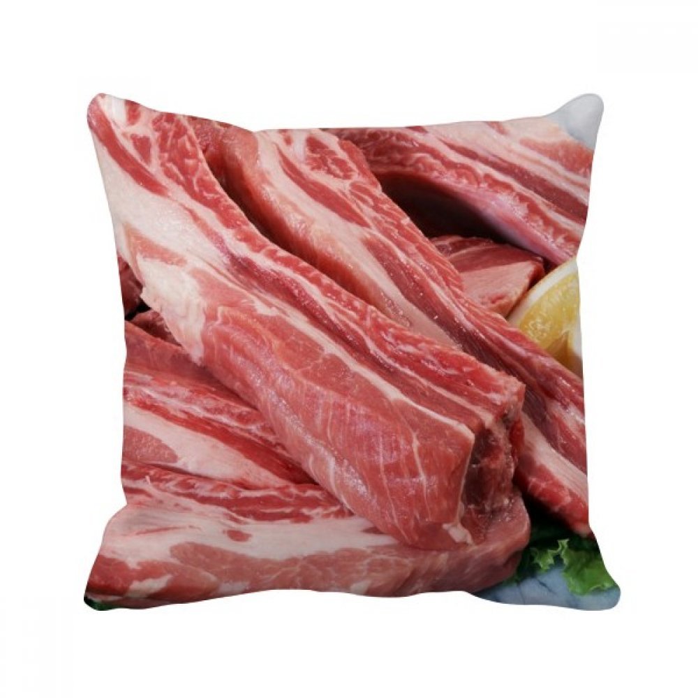 Cadeau accueil canapé décor original avec le coussin carré texture viande crue 40x40cm multicolor
