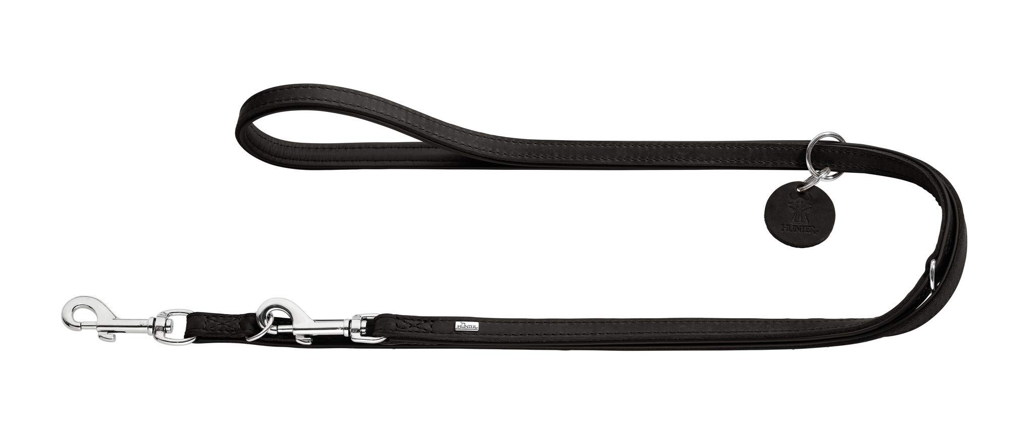 HUNTER Comfort Verstellbare Hundefhrleine, Leder, schlicht,  strapazierfhig, geschmeidig, 1.5 x 200 cm, schwarz : Amazon.de: Haustier