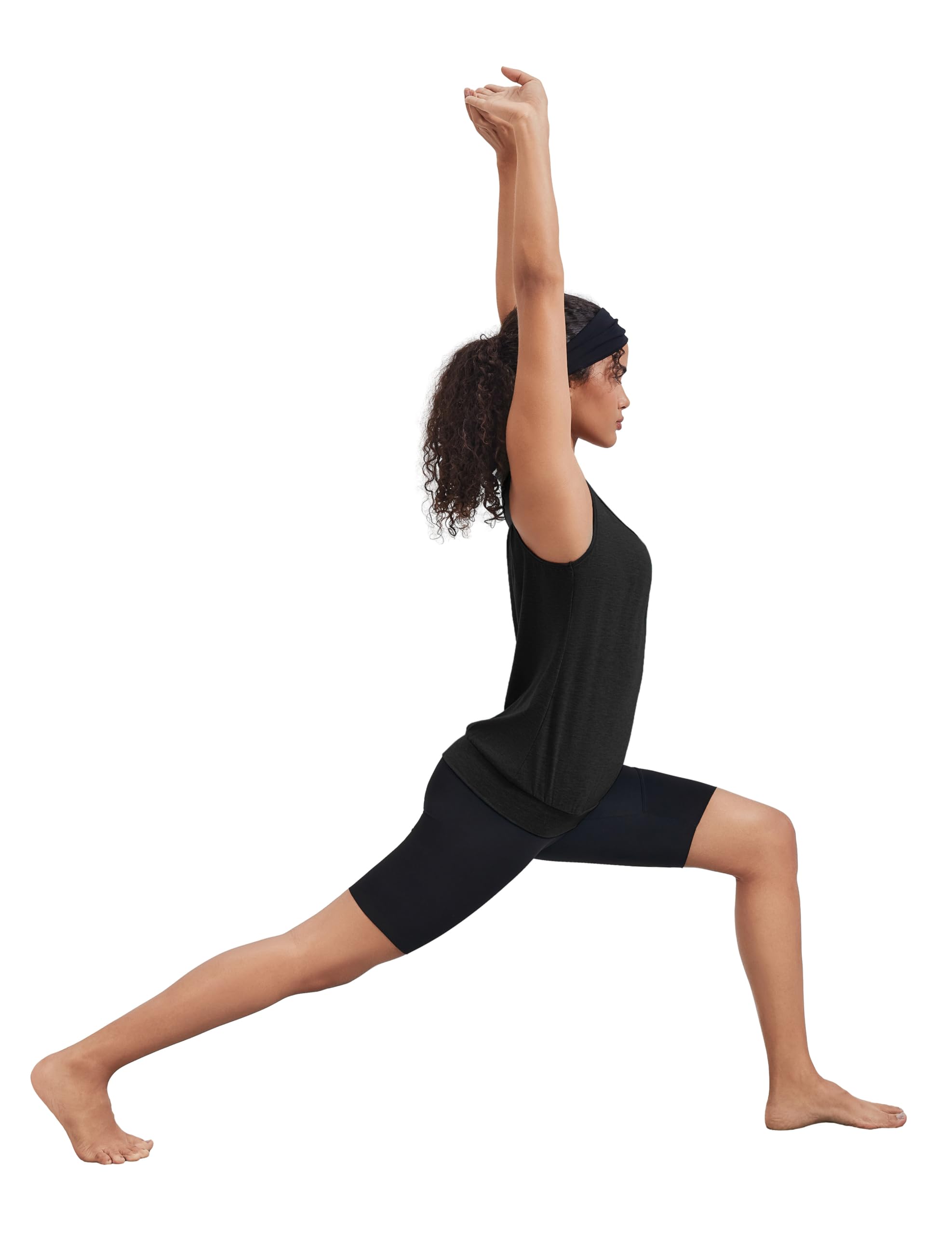 PINSPARK Camiseta de tirantes para mujer, con espalda cruzada, para yoga, deporte, sin mangas, transpirable, para correr, holgada