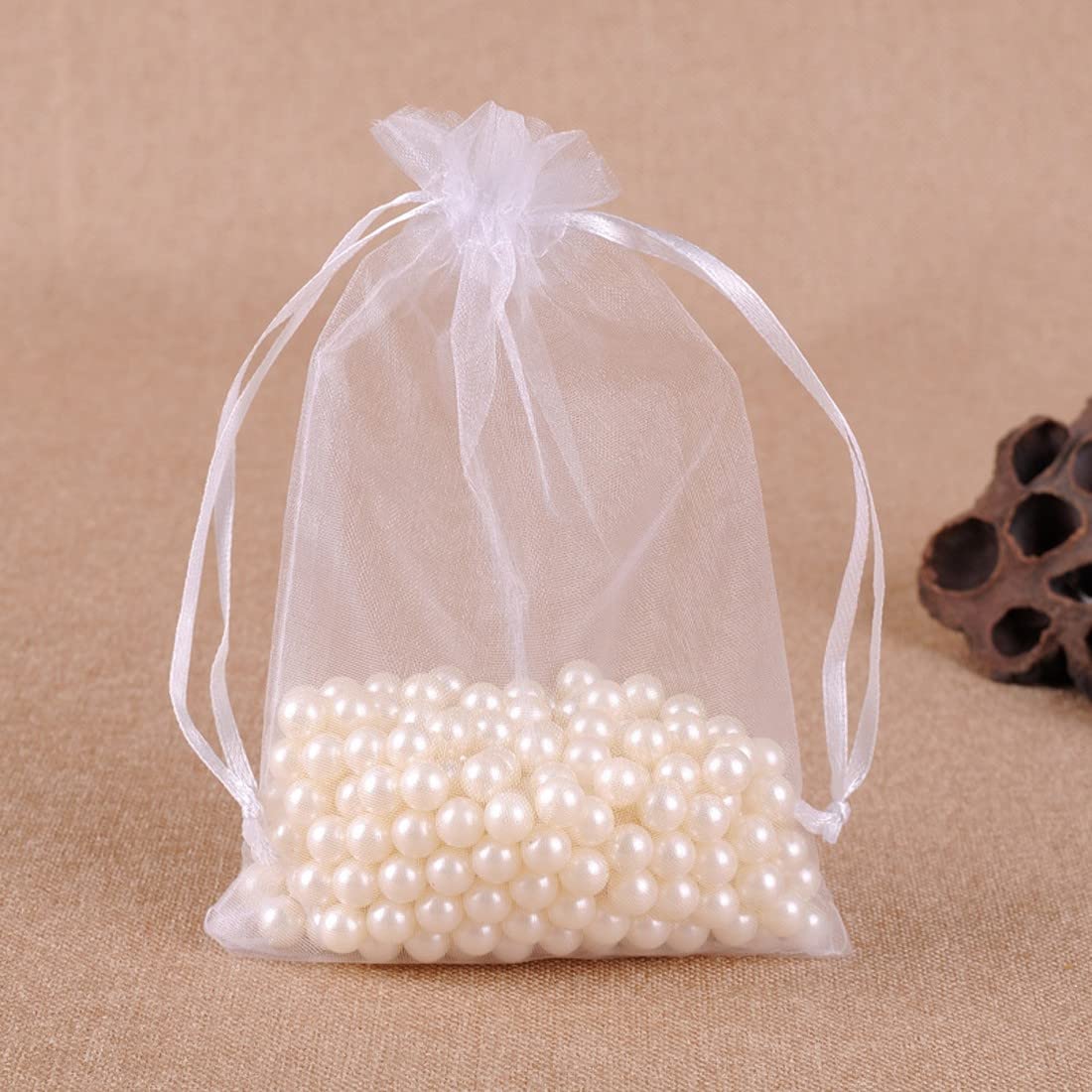 100 Bolsitas De Organza Blancas 20x30 Cm: Perfectas Para Regalos, Bodas Y Joyas. Cierre De Cordón Satinado