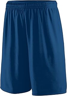 Augusta Sportswear Youth Training Shorts: 9-Inch Inseam for Teens, Athletic Workout Gym Clothes, Navy, Medium