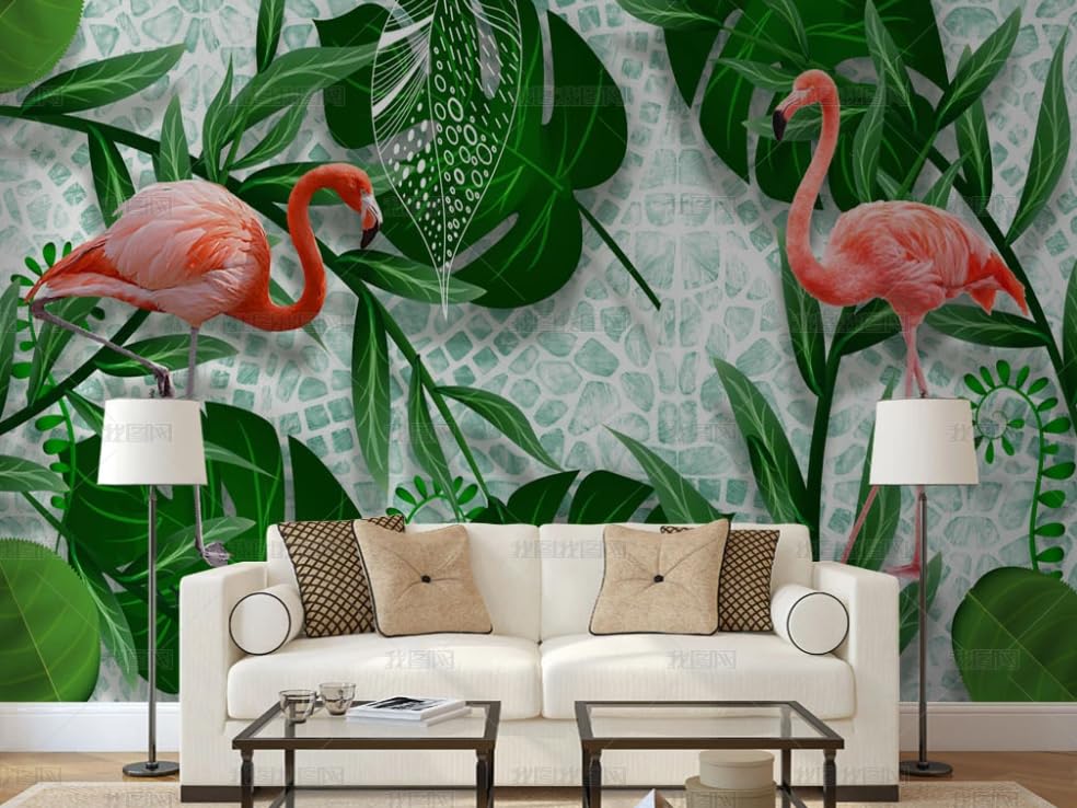 Papier peint intissé plante tropicale grand format décor salon et chambre