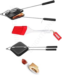 BRIGHTZONE 3 pcs combo Non-Stick Sandwich Toaster for Gas Stove|Grill & Toast Sandwiches in Minutes | Double-Coated Non-St Price In India