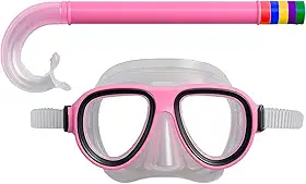 Kit Snorkel e Máscara de Mergulho Infantil, Tira em Borracha Termoplástica, para Crianças a Partir de 3 Anos.