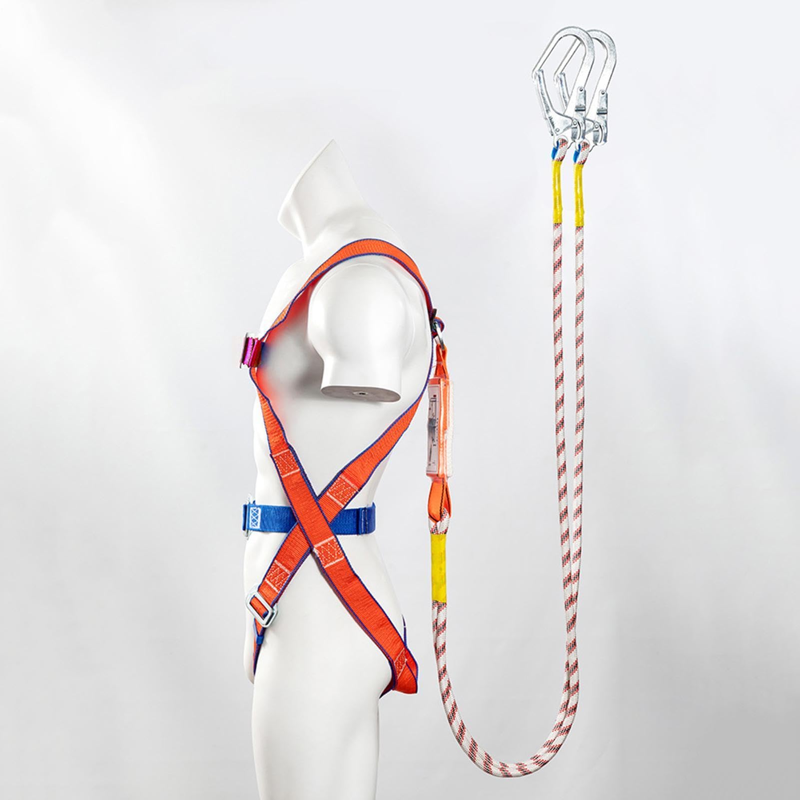 Imbracatura Di Sicurezza Imbracatura di Sicurezza Completa per Costruzioni | Con Cordino Assorbente Shock E Di Lavoro Sgancio Rapido Ergonomici Per Manutenzione Torri