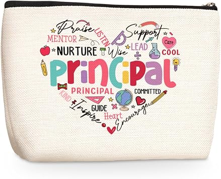 Principal Gifts Teacher Appreciation Gifts Makeup Bag Cosmetic Bag Inspirational Graduation Thank You Gifts for Women Her Physical Therapist Dance Teacher Colleagues Christmas Birthday Gifts