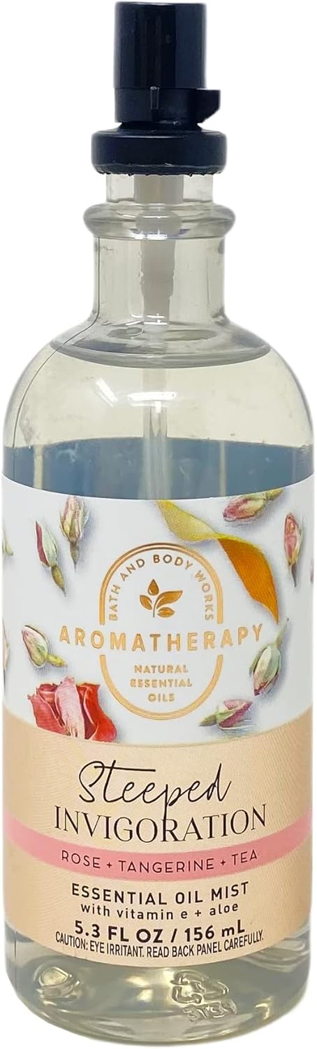 Aromatherapy Steeped Invigoration Rose + Tangerine + Tea Essential Oil Mist Trio Gift Set - Includes 3 Essential Oil Mists - Full Size