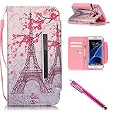 Galaxy S7 edge Case, Firefish [Kickstand] Design [Card/Cash Slots] Premium PU Leather Wallet Flip Cover with Wrist Strap for Samsung Galaxy S7 edge-Tower