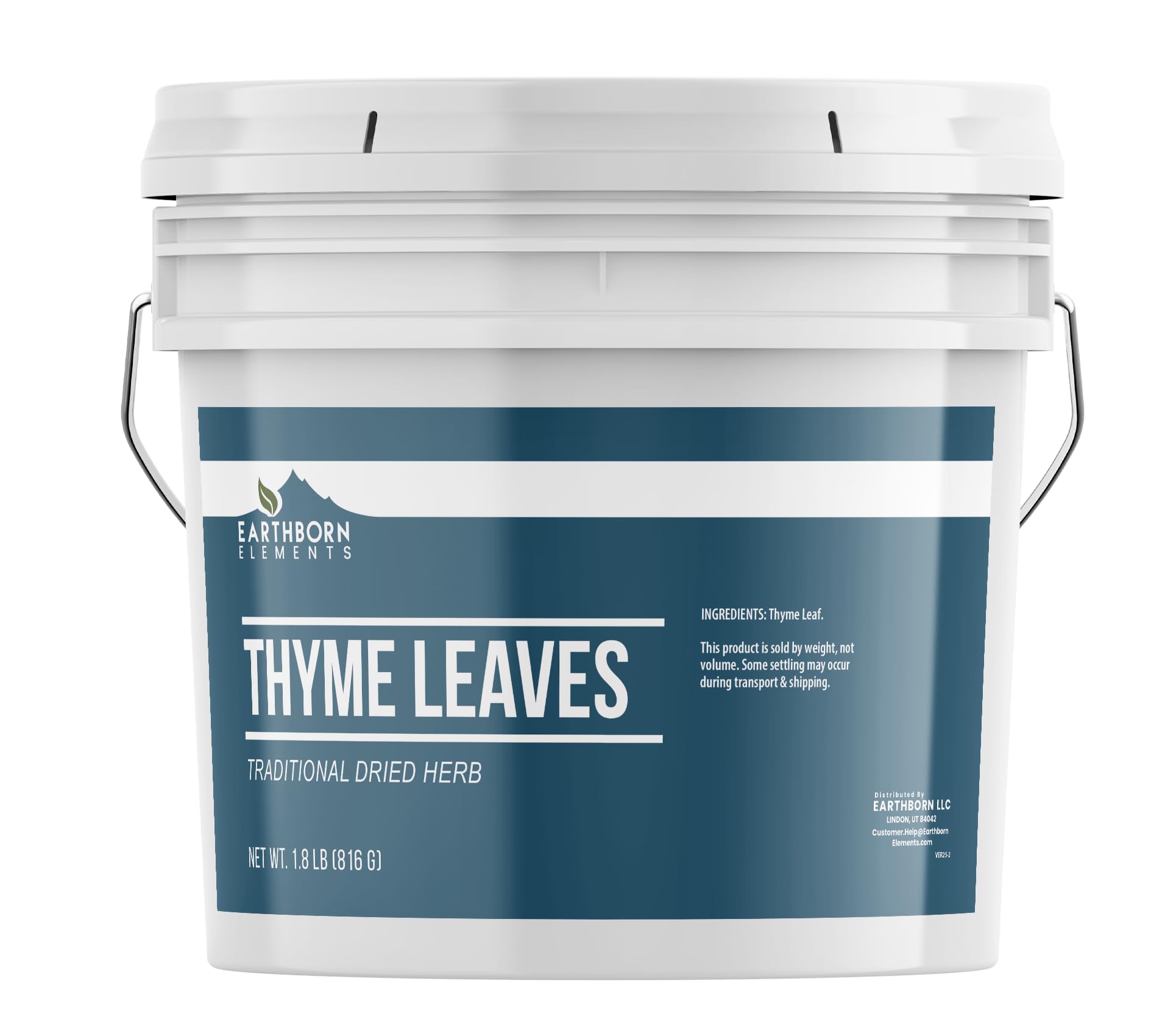 Earthborn Elements Thyme Leaves, Traditional Dried Herb, Bulk Size Gallon Bucket (28.8 Ounce)