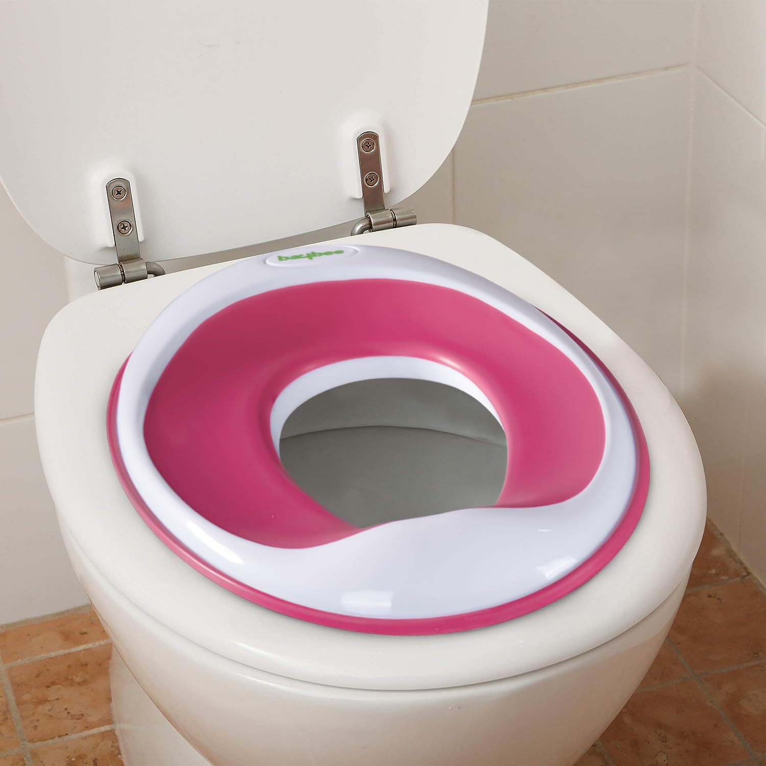 Baybee Maza Baby Potty Seat for Kids 0 to 5 Years, Portable Baby Toilet Seat for Kids with Anti Slip Strip, Splash Guard, Fits Round & Oval Western Toilets | Potty Training Seat for Baby (Pink)