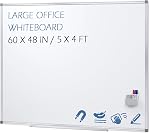 SWANCROWN Large Dry Erase Board for Wall, 60" x 48", Strong Magnetic | 5 x 4 ft, Solid Aluminum Frame, Easy Mount, Dry board, Home Office, Workshop, Organization/List Making, Manager, Engineer