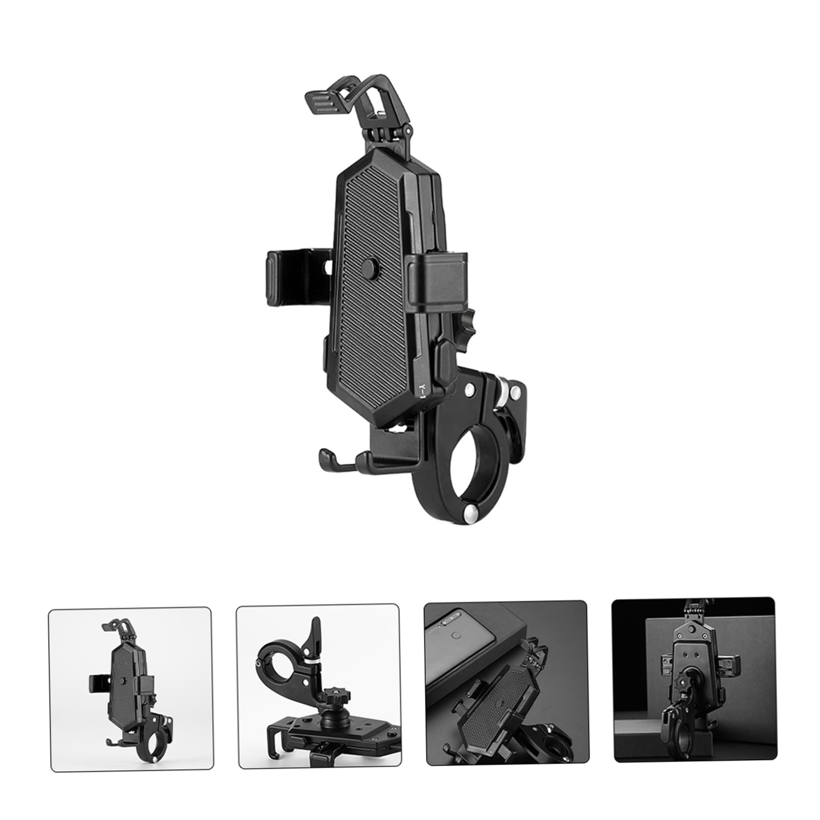 ORFOFE Soporte Móvil Moto Aluminio Antichoque y Resistente Lluvia para Teléfonos Fácil Instalación y Portátil Compatible para Manillares Estándar