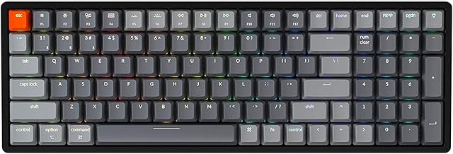 Keychron K4 Bluetooth Wireless Mechanical Keyboard RGB LED Backlit, Hot-swappable Compact 100 Keys USB Wired Computer Gaming Keyboard Aluminum Frame for Mac Windows, Gateron Brown Switch