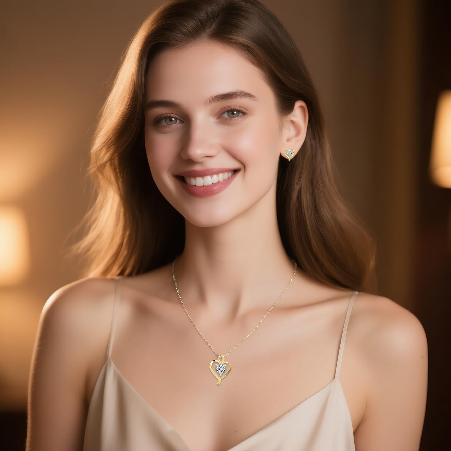LAVUMO Collares Mujer Colgante Corazón Grabado I Love You Collar Auténtica Plata de Ley 925/Latón Infinito con Piedras de Nacimiento Regalo para Mujer Novia Aniversario Cumpleaños