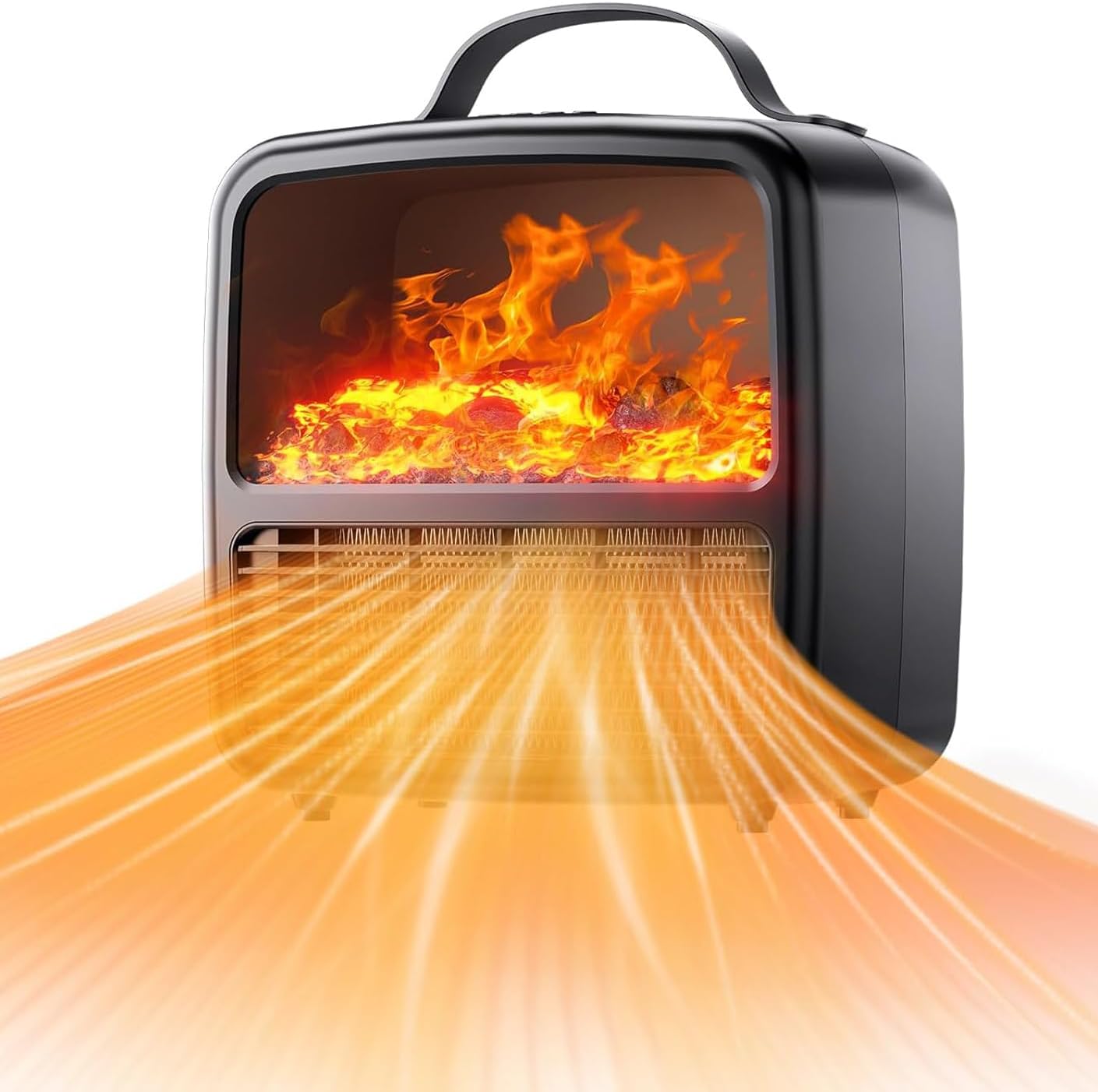 Fan Heater, Heaters for Home with Flickering Flame 1500W