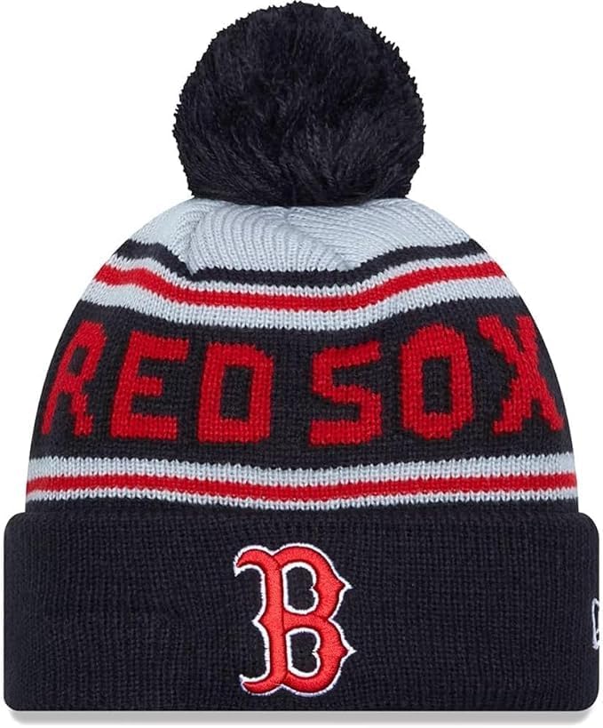New Era MLB Youth (8-20) Team Logo Cuffed Knit Pom Hat