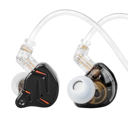 2026 Latest KZ ZST PRO X in Ear Monitor Headphone, 1BA 1DD Hybrid Driver Wired Gaming Earbuds Deep Bass Sound Ear buds HiFi IEM for Gaming Music Video Singer Musician Drummer (without mic, Black Gold)