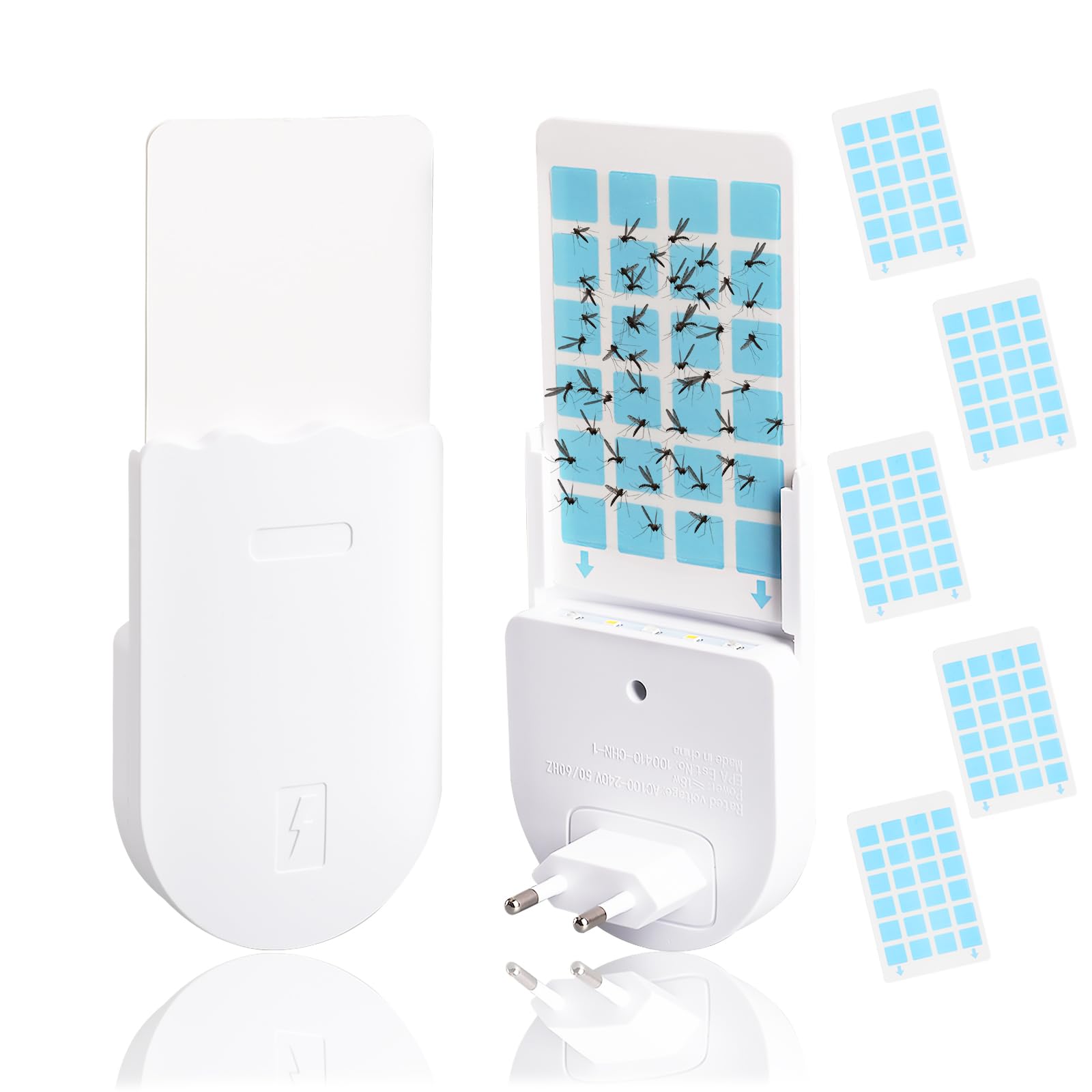 Lampara antimosquitos interior de enchufe con 5 placas adhesivas