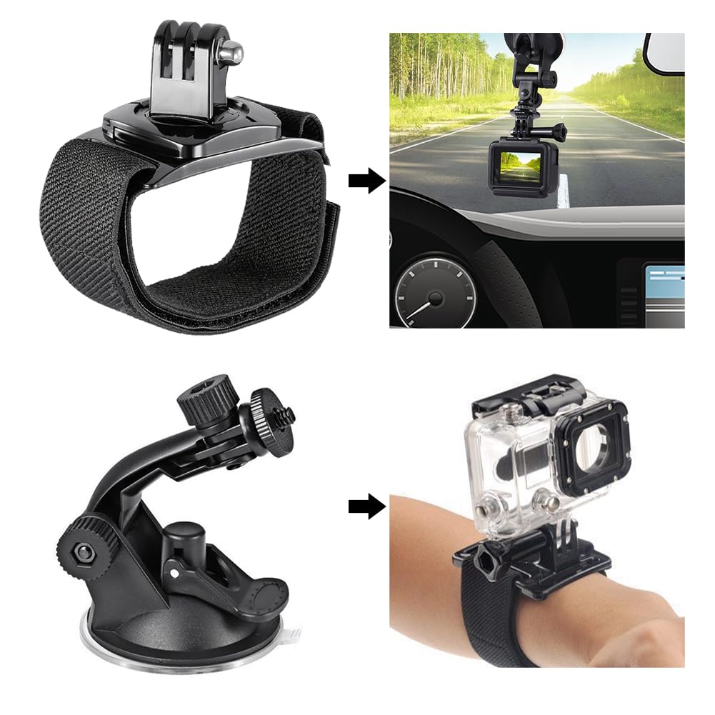 Kit 12 En 1 Accessoires Caméra Sport GoPro – Sangle Poitrine, Tête, Selfie, Flottabilité – Hero 10/9/8/7/6/5/4/3+