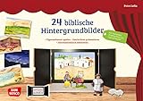 24 biblische Hintergrundbilder. Figurentheater spielen. Geschichten präsentieren. Jahreszeitentisch dekorieren. Für Kamishibai, Erzählschiene und ... (Zubehör für das Erzähltheater Kamishibai)