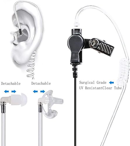 Miniatura 4 de Motorola - Auriculares para Walkie Talkies con micrófono de 2 pines y tubo acústico encubierto, compatible con radios bidireccionales CP200,