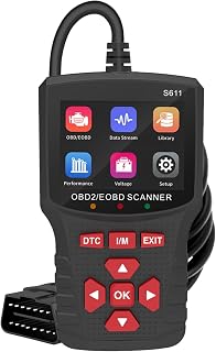 OBD2 Diagnóstico Lector Código de Problemas, S611 OBD2 Diagnosis, Escáner de Coche, Herramienta de Diagnóstico del Sistema del Motor, para Uso en Todos los Vehículos con Sistema OBD2