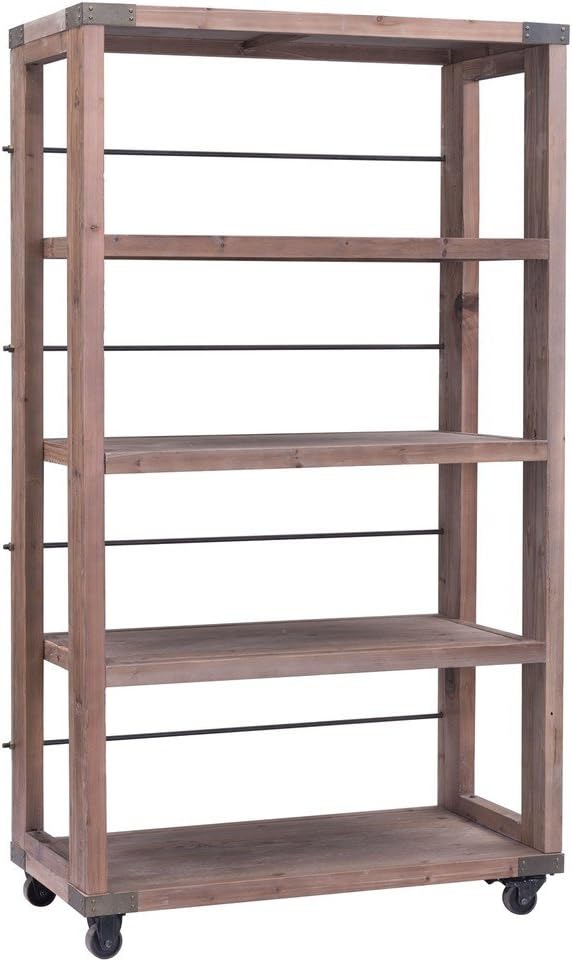 Industrial Wood Shelving Unit with Casters Amazon.ca Home