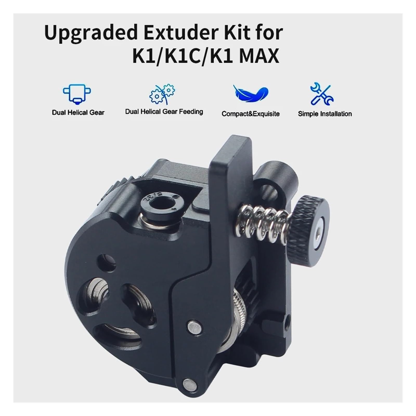 For K1 K1C K1 Max Verbesserter Extruder mit Dual Helical Gear 3D Drucker Ersatzteile for K1 Serise 3D Drucker(With motor)