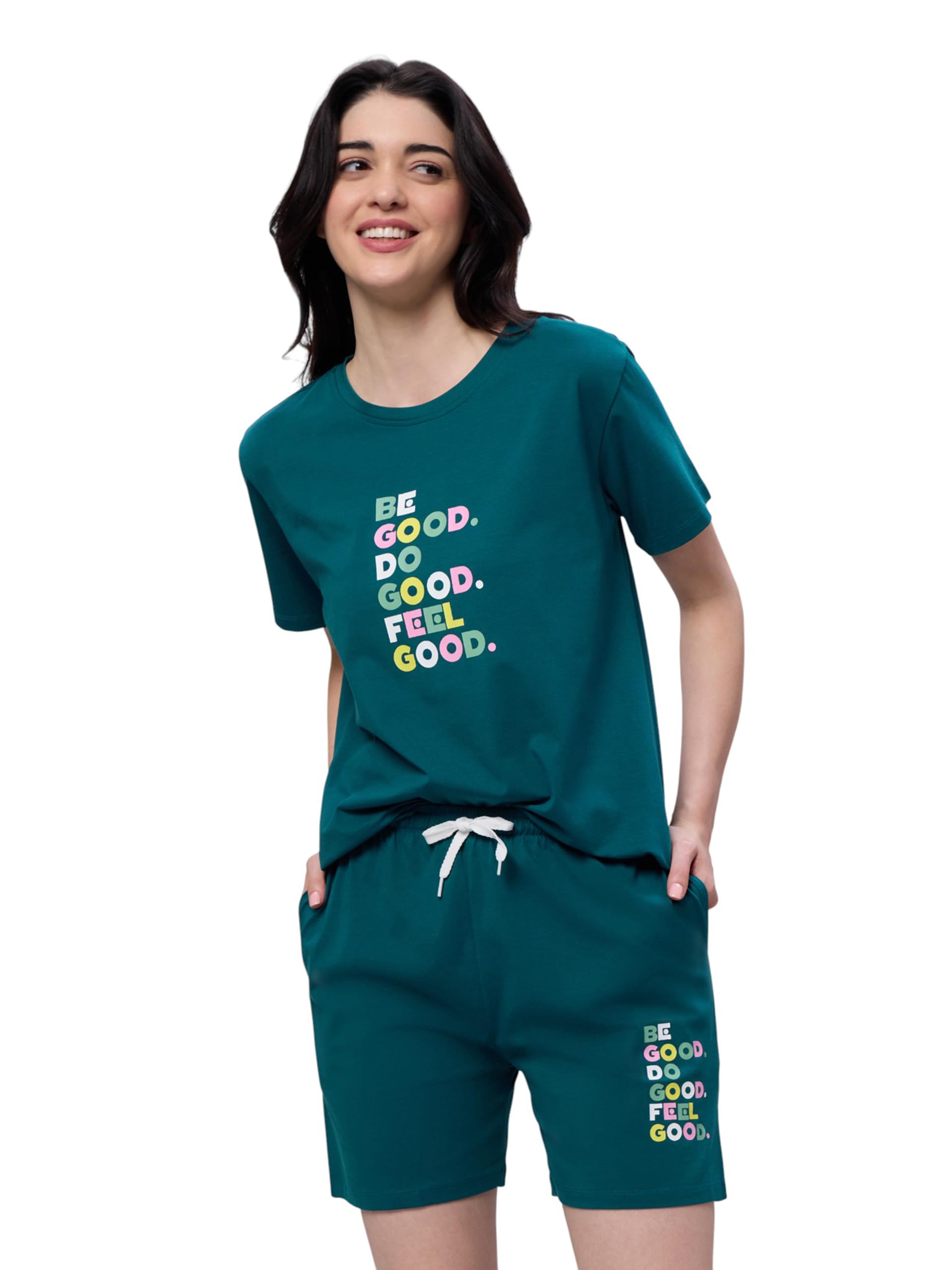 lotik Women's Cotton Solid Top & Shorts Set-picture-18