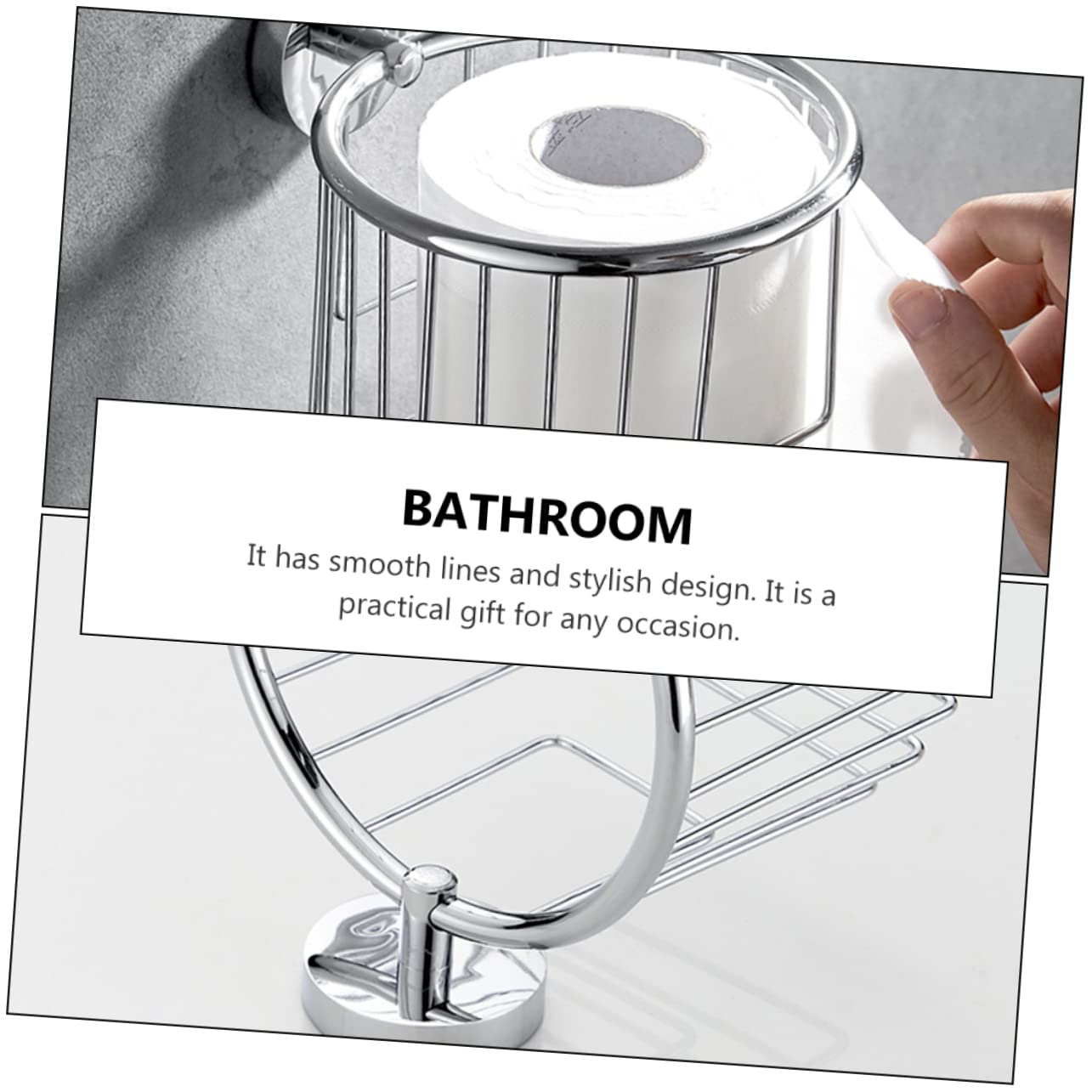 HOMSFOU 2pezzi Porta Rotolo Carta Igienica Inossidabile Supporto Muro Per Organizzazione Bagno e Cucina Design Elegante e Resistente Alla Corrosione Compatibile Con Tutti Tipi Carta